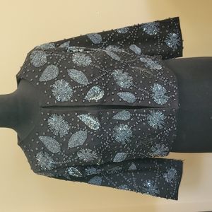 New! La Bellum Black Embroidered Beaded Jacket